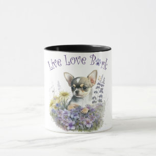 Caneca Mãe de Cachorro Chihuahua Floral