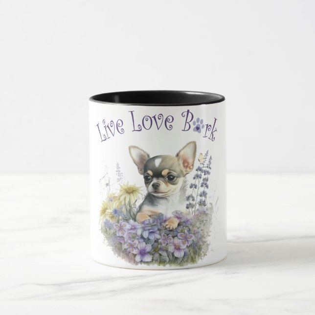 Caneca Mãe de Cachorro Chihuahua Floral (Centro)