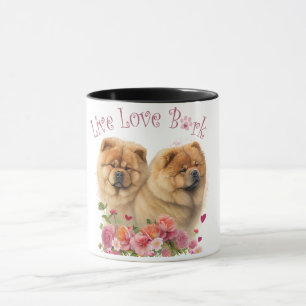 Caneca Mãe de Cachorro Chow Chow Floral