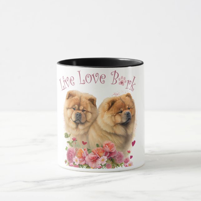 Caneca Mãe de Cachorro Chow Chow Floral (Centro)