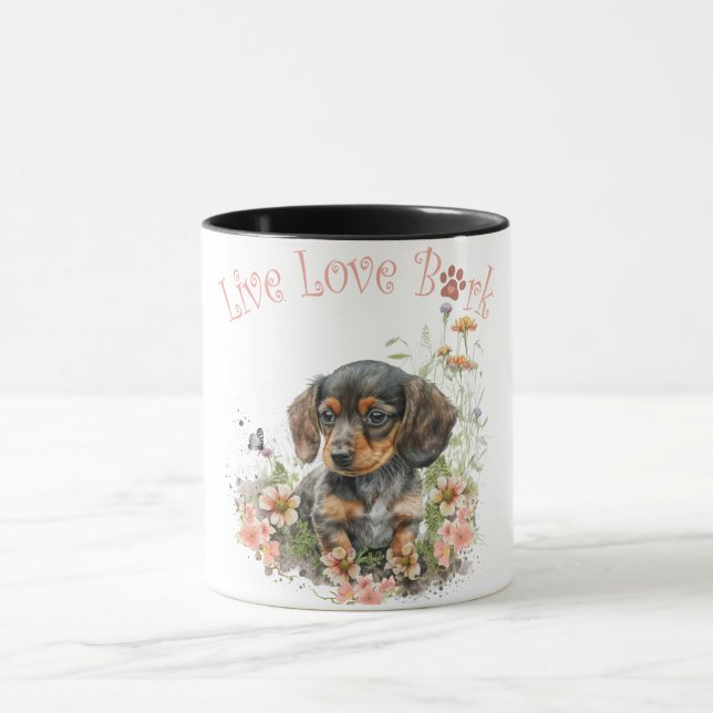 Caneca Mãe de Cachorro Dachshund Floral (Centro)