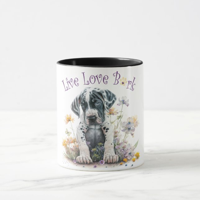 Caneca Mãe de Cachorro Great Dane Floral (Centro)