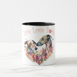 Caneca Mãe de Cachorro Greyhound Floral