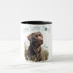 Caneca Mãe de Cachorro Lab Chocolate Floral
