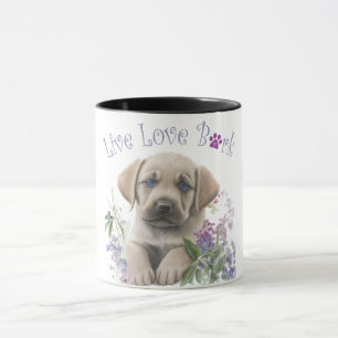 Caneca Mãe de Cachorro Labrador Floral