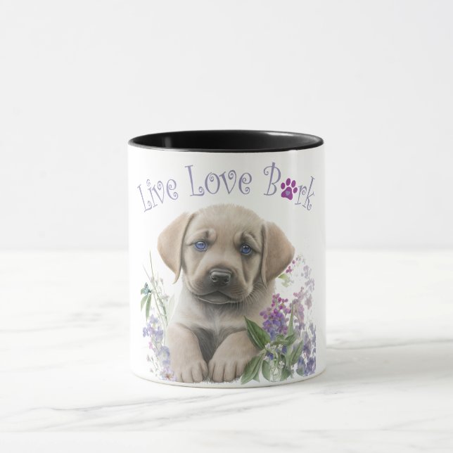 Caneca Mãe de Cachorro Labrador Floral (Centro)