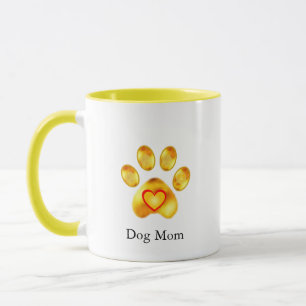 Caneca Mãe de Cachorro Pata Dourada Fofa