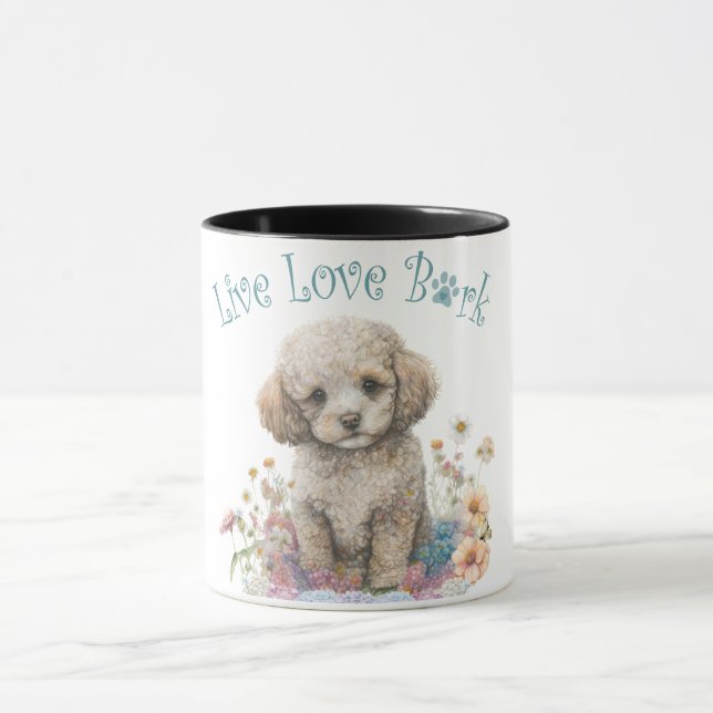 Caneca Mãe de Cachorro Poodle Floral (Centro)