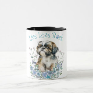 Caneca Mãe de Cachorro Shih Tzu Floral