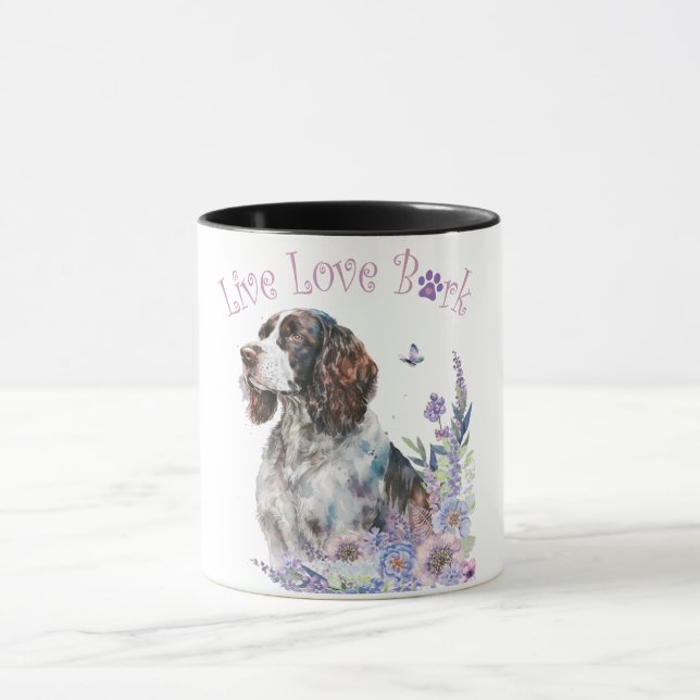 Caneca Mãe de Cachorro Springer Spaniel Floral (Centro)