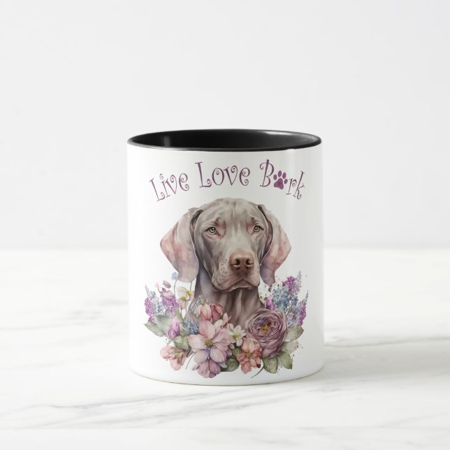 Caneca Mãe de Cachorro Weimaraner Floral (Centro)