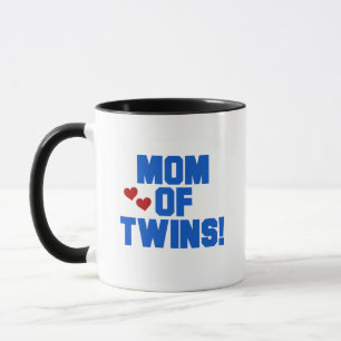 Caneca Mãe de Camisetas de texto e presentes de Twins Azu