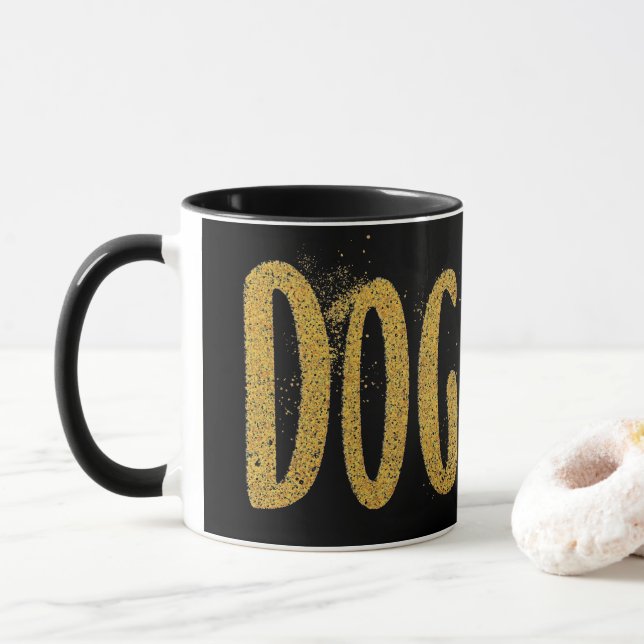 Caneca MÃE DE CÃO, Largura Dourada (Com Donut)