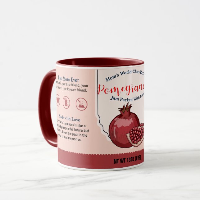 Caneca Mãe de classe mundial Pomegranate Love Jam Mug (Frente Esquerda)