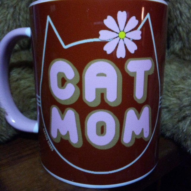 Caneca MÃE DE GATO com Flor Rosa (Criador carregado)