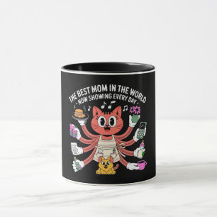 Caneca Mãe de Gato Divertida e Multitarefa A Melhor Mãe