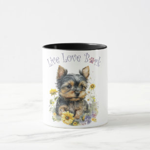 Caneca Mãe de Yorkie Floral