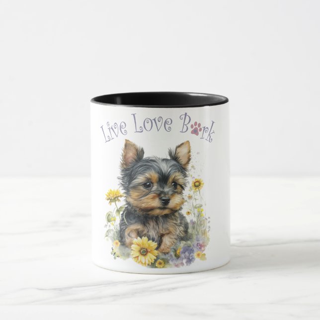Caneca Mãe de Yorkie Floral (Centro)