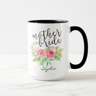 Caneca Mãe do floral de Bride Watercolor personalizada