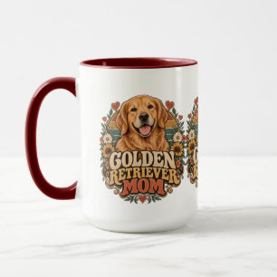 Caneca Mãe do Golden Retriever Vintage