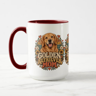 Caneca Mãe do Golden Retriever Vintage
