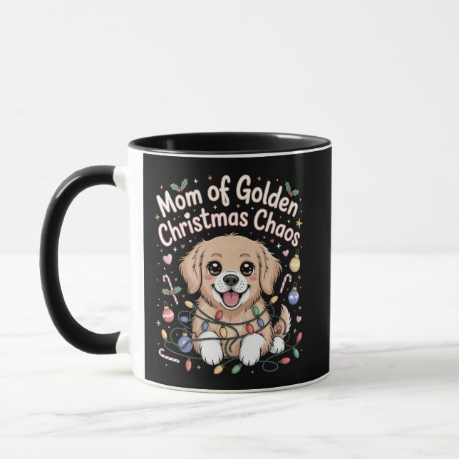 Caneca Mãe do Selo de Natal Caótico Dourado (Esquerda)