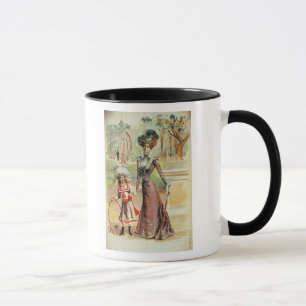Caneca Mãe e filha em uma caminhada (litho da cor)