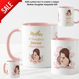 Caneca Mãe e Filha para sempre Ligadas à Arte Ilustrada