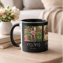 Caneca Mãe Estabeleceu Moderno Script Negrito Preto 3 Fot
