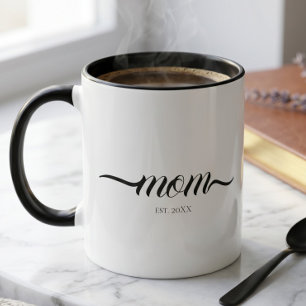 Caneca Mãe Estabelecida Ano Personalizado Mãe
