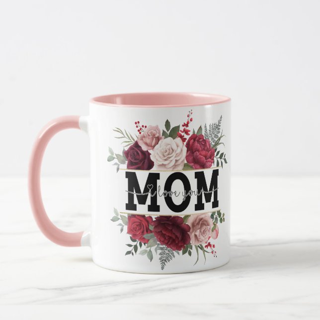 Caneca "Mãe, eu te amo", cachorrinha. (Esquerda)