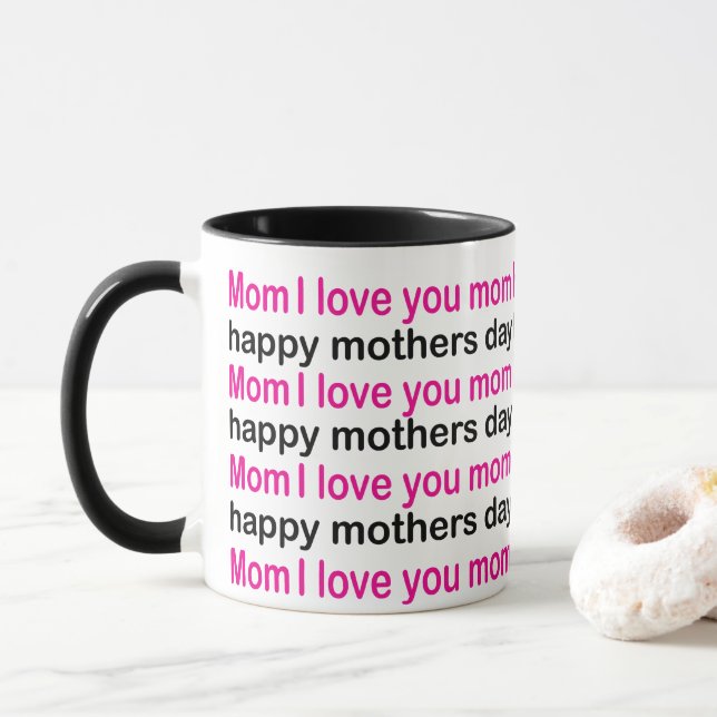 Caneca Mãe, Eu Te Amo Mãe Feliz dia de as mães (Com Donut)