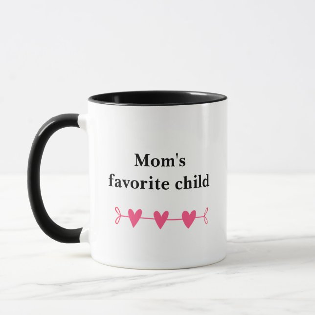 Caneca "Mãe favorita" citação engraçada com corações (Esquerda)