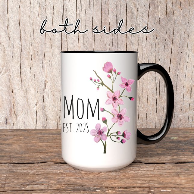 Caneca Mãe Floral Personalizada Mug, Mãe Nova Floral Mug (personalized mom mug, floral mom mug, custom mama mug, botanical coffee cup, mothers day mug,)
