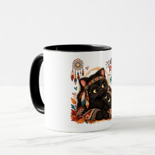 Caneca Mãe Gato Preto Raízes Diferentes Mesmo Cora