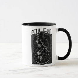 Caneca Mãe Gótico Personalizada, Raven & Skull 2 lado