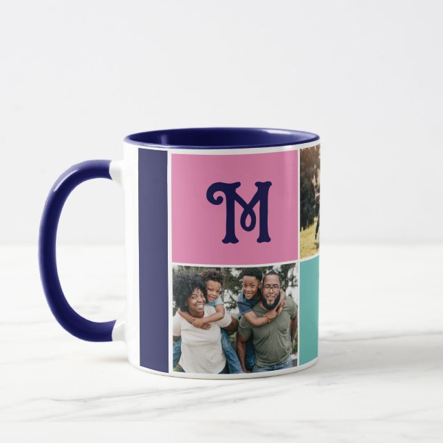 Caneca Mãe Personalizada | Dia das Mães Colagem de 3 Foto (Esquerda)