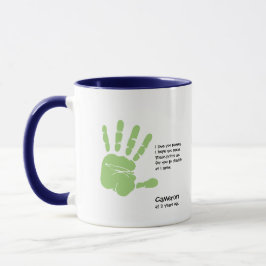 Caneca Mãe personalizada Dif handprint mug filho com nome