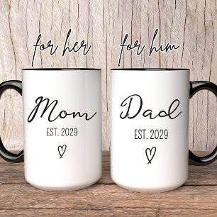 Caneca Mãe Personalizada e Pai Mug Novo Presente de Chá d