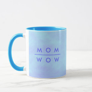 Caneca Mãe Uau, em Blue Dia de as mães Mug
