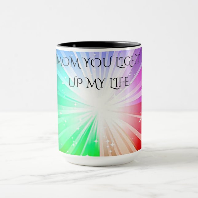 CANECA "MÃE, VOCÊ LEVANTA MINHA VIDA" CAFÉ OU TEA MUG. (Centro)
