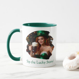 Caneca Maeve no Pub Irlandês de Cinto Esmeralda Dia de Sã