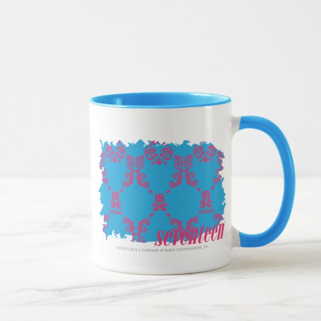Caneca Magenta-Aqua 4 do damasco (Direita)