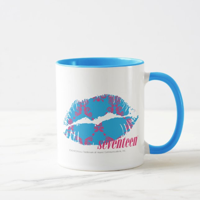 Caneca Magenta-Aqua do damasco (Direita)