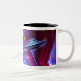 Caneca magenta da dimensão do UFO