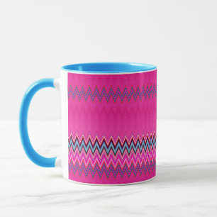 Caneca Magenta e Azul Zigzag