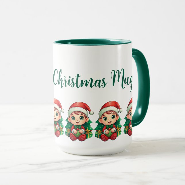 Caneca Magia do Little Boy Elf Xmas Personalizada (Frente Esquerda)