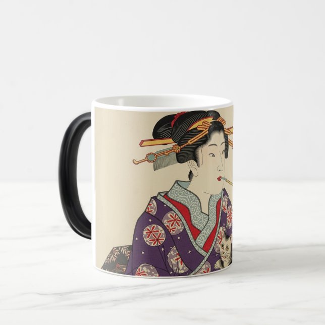 Caneca Mágica マグカップ:Youtubeで人気急上昇中。毒舌浮世絵芸者・花と猫の玉のマグカップ (Frente Esquerda)