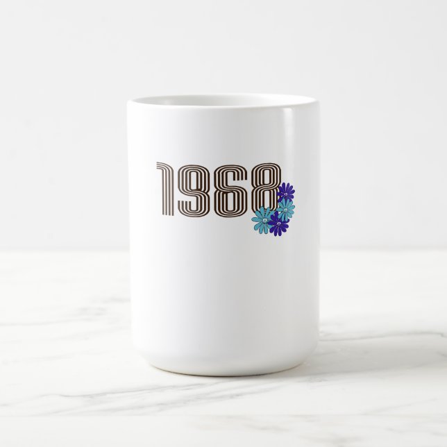 Caneca Mágica 1968 - Sinal de Paz Hippie Flower Power Aqua Purpl (Center)