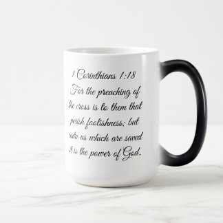 Caneca Mágica 1 Corinthians 1:18 Scripture Cross Mug